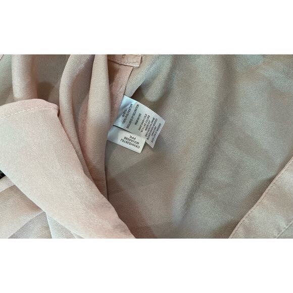 Calvin Klein Zip Pocket Utility Blouse Top Blush Pink Work Business Size Large - Picture 7 of 10